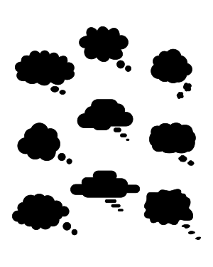 Thought Cloud Silhouette Clip Art
