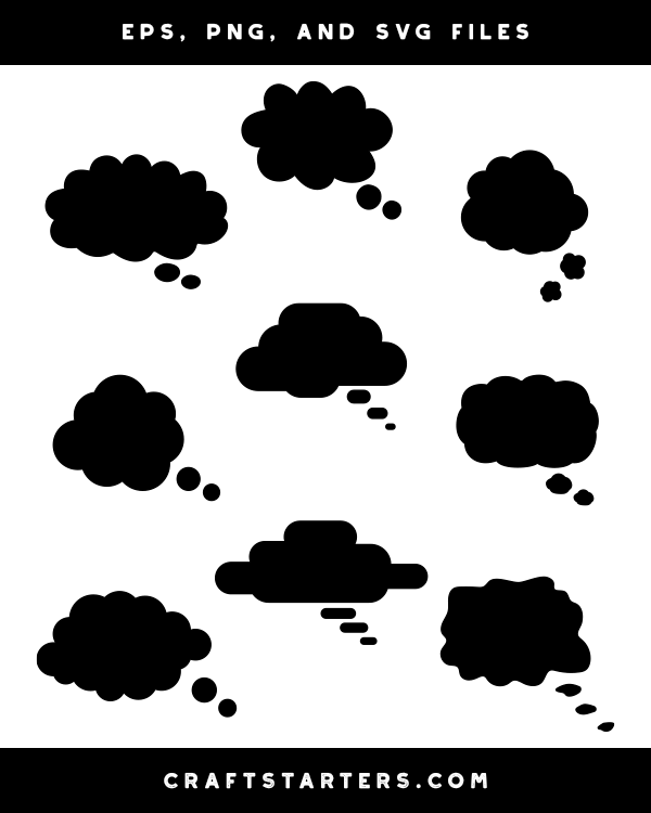 Thought Cloud Silhouette Clip Art
