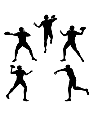 Throwing Football Player Silhouette Clip Art