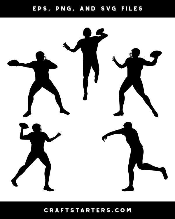 Throwing Football Player Silhouette Clip Art