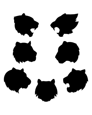 tiger head profile silhouette