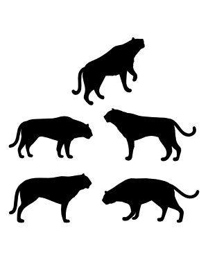 Tiger Side View Silhouette Clip Art