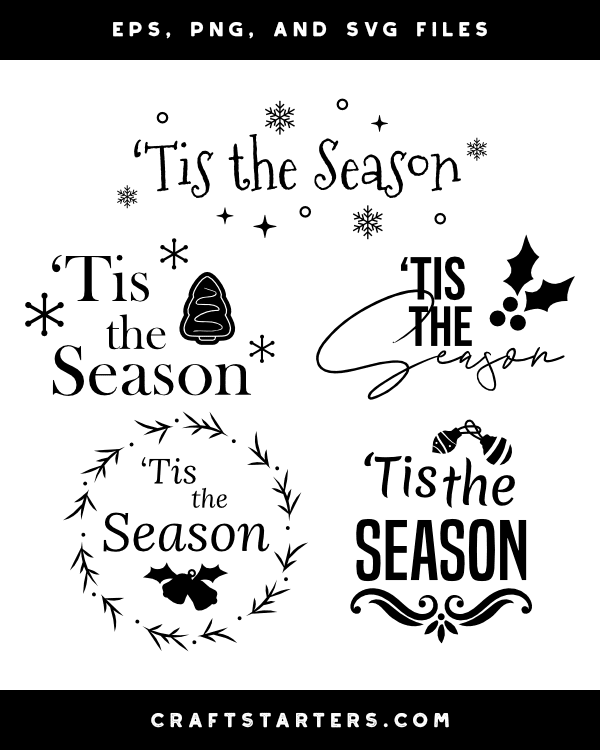 Tis the Season Silhouette Clip Art