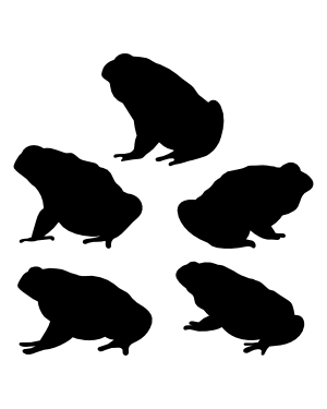 Toad Side View Silhouette Clip Art