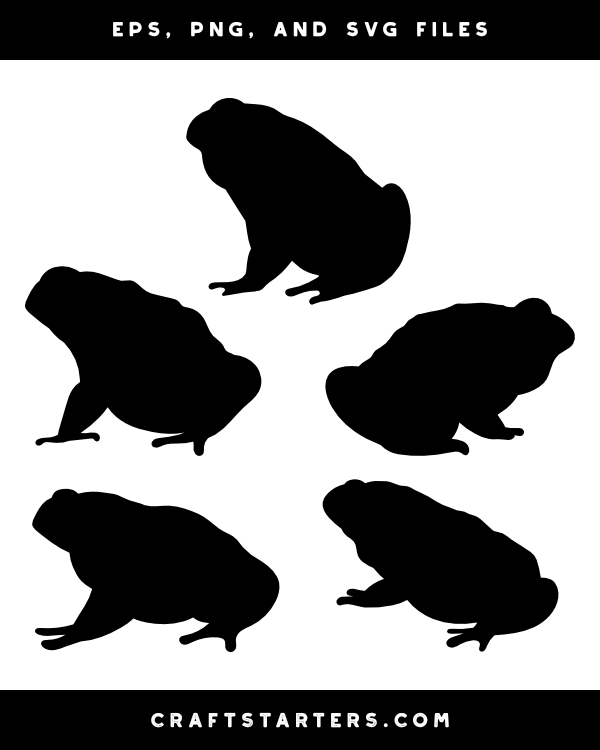 Toad Side View Silhouette Clip Art