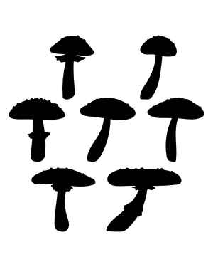 Toadstool Silhouette Clip Art