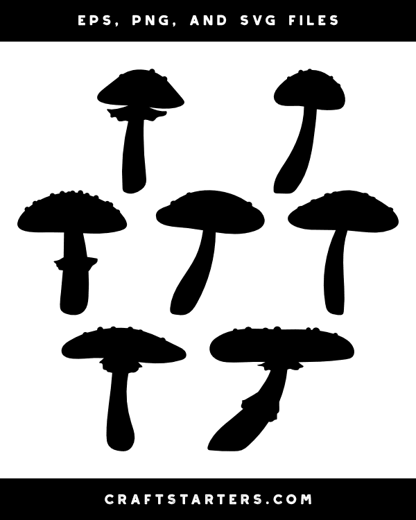 Toadstool Silhouette Clip Art