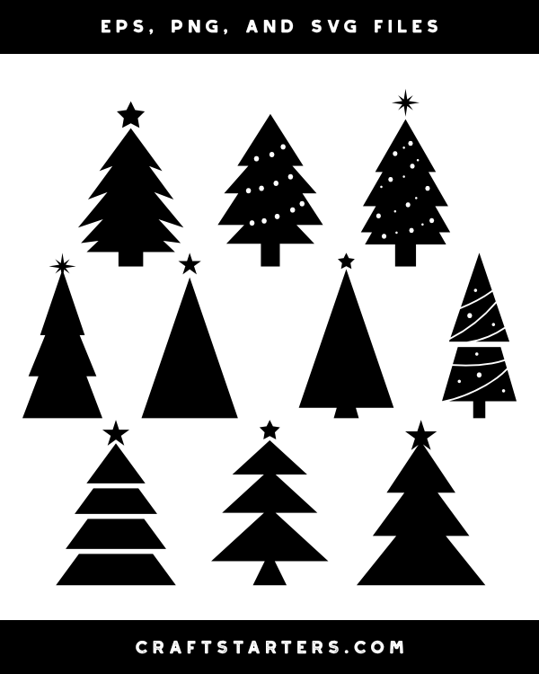 Triangle Christmas Tree Silhouette Clip Art