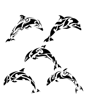 Tribal Dolphin Silhouette Clip Art