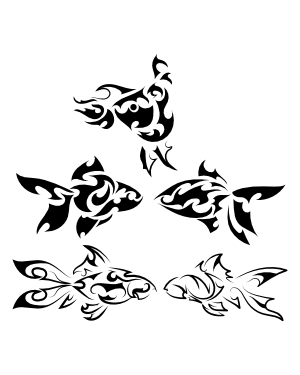 Tribal Fish Silhouette Clip Art