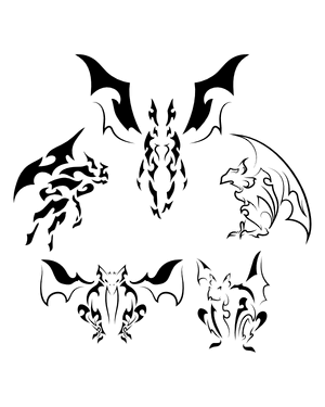 Tribal Gargoyle Silhouette Clip Art