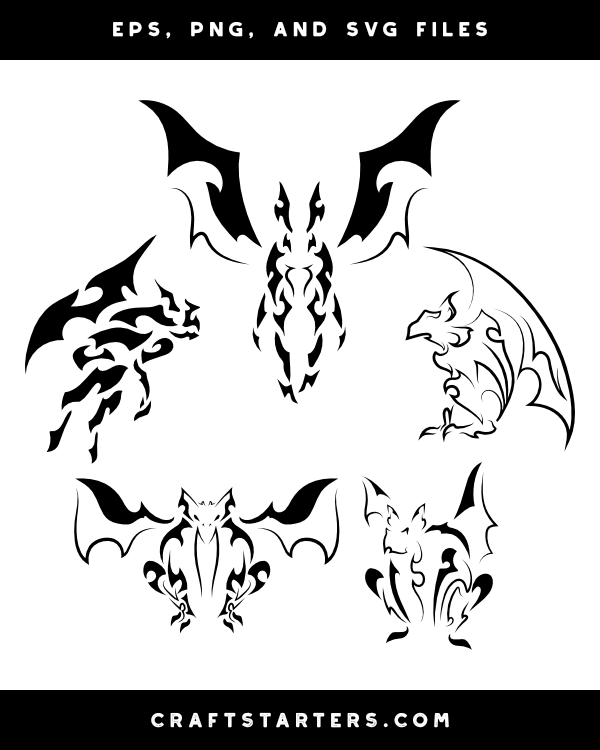 Tribal Gargoyle Silhouette Clip Art