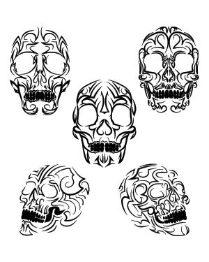 Tribal Skull Silhouette Clip Art