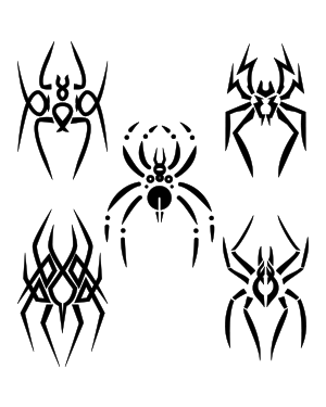 Tribal Spider Silhouette Clip Art