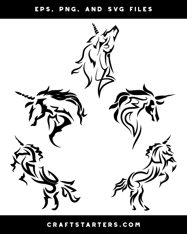 Download Tribal Unicorn Silhouette Clip Art