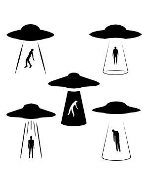 UFO Abduction Silhouette Clip Art