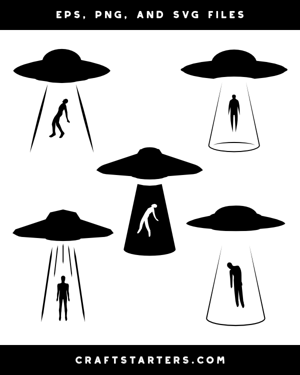 UFO Abduction Silhouette Clip Art