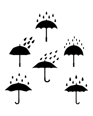 Umbrella And Rain Silhouette Clip Art