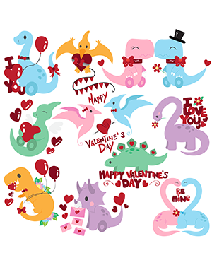 Valentine Dinosaur Clip Art