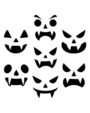 Vampire Jack-o'-lantern Face Silhouette Clip Art