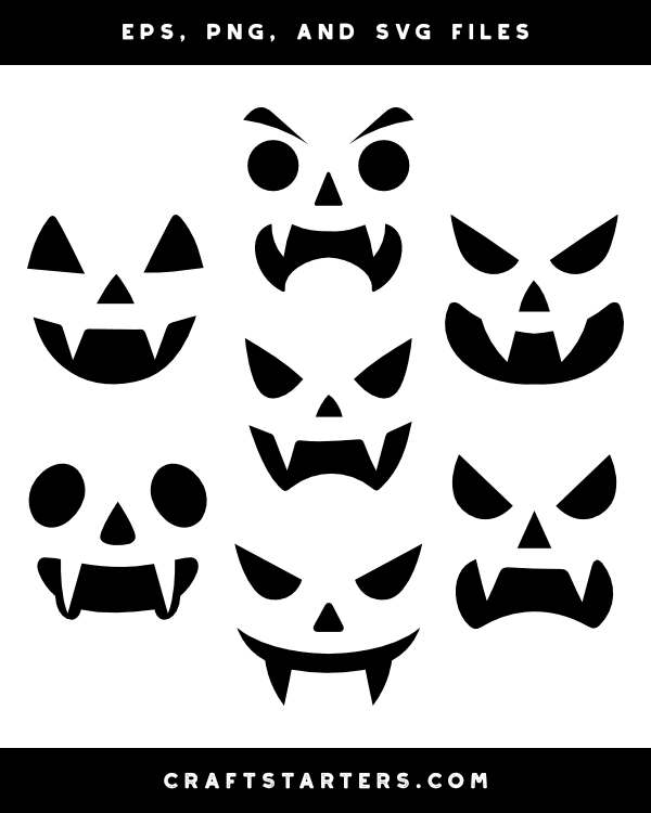 Vampire Jack-o'-lantern Face Silhouette Clip Art