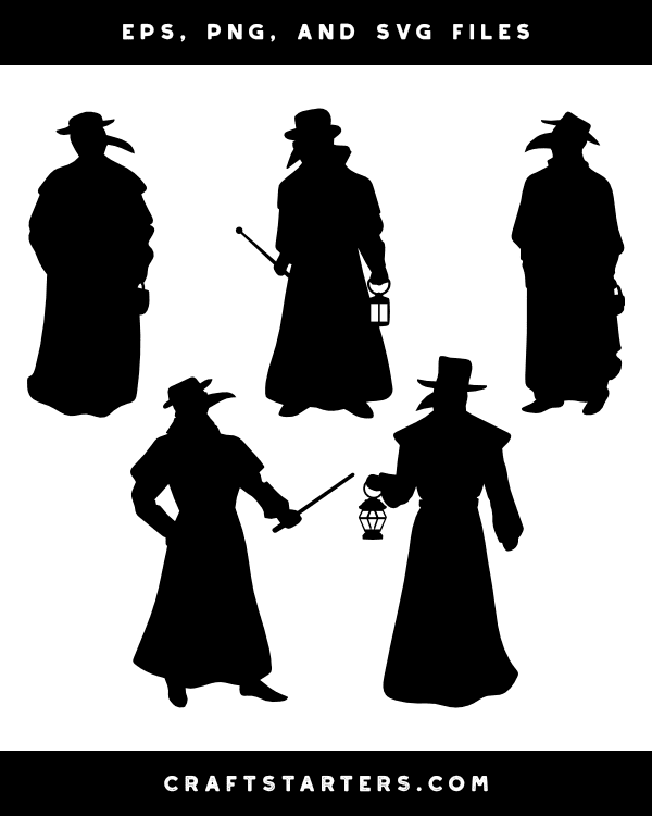 Victorian Plague Doctor Silhouette Clip Art