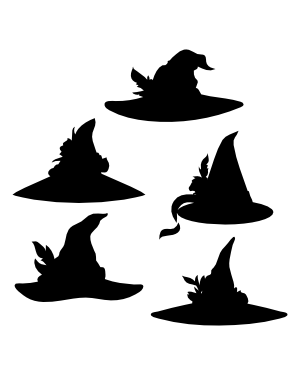 Victorian Witch Hat Silhouette Clip Art