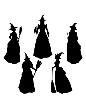 Victorian Witch Silhouette Clip Art