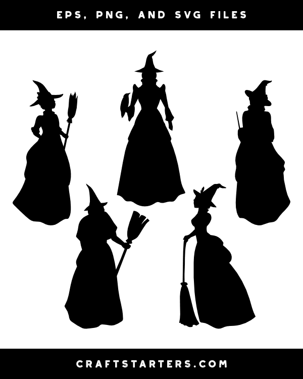 Victorian Witch Silhouette Clip Art