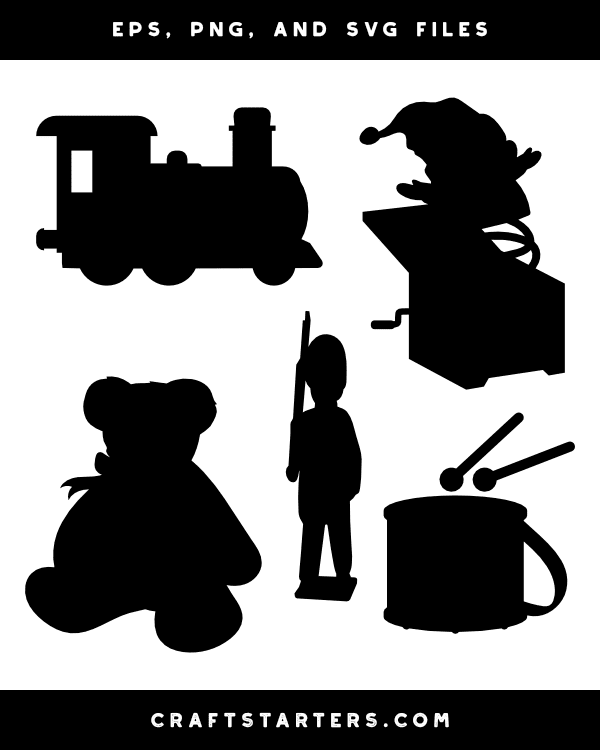 Vintage Christmas Toy Silhouette Clip Art