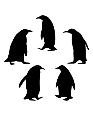 Walking Penguin Silhouette Clip Art