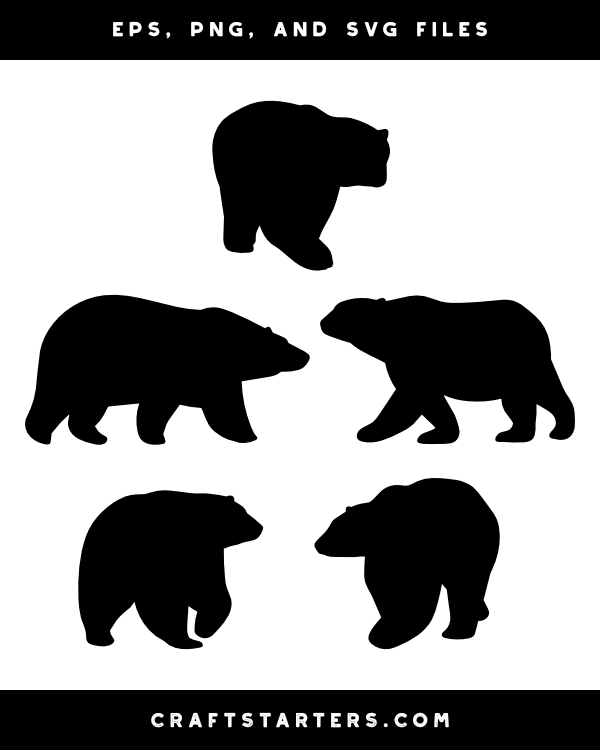 Walking Polar Bear Silhouette Clip Art