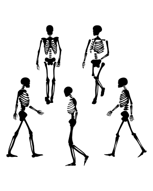 Walking Skeleton Silhouette Clip Art