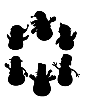 Waving Snowman Silhouette Clip Art