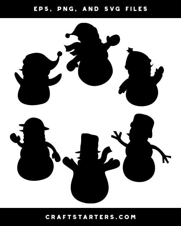 Waving Snowman Silhouette Clip Art