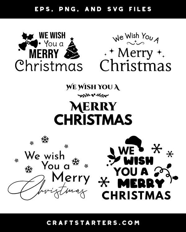 We Wish You a Merry Christmas Silhouette Clip Art