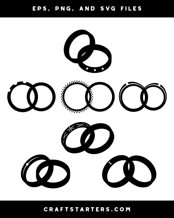 Wedding Rings Silhouette Clip Art