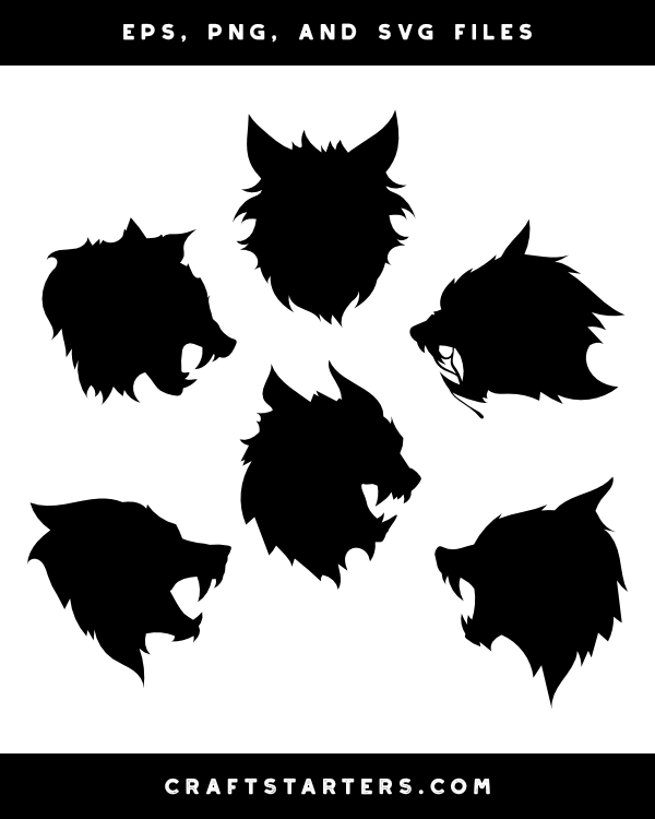 Werewolf Head Silhouette Clip Art