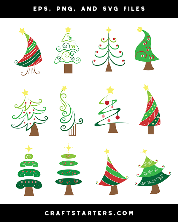 Whimsical Christmas Tree Clip Art