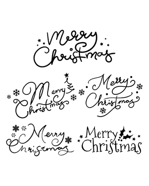 Whimsical Merry Christmas Silhouette Clip Art