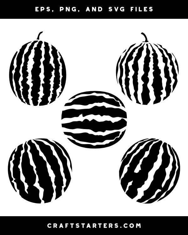 Whole Watermelon Silhouette Clip Art