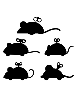 Windup Mouse Silhouette Clip Art
