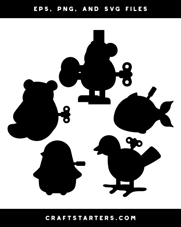 Windup Toy Silhouette Clip Art