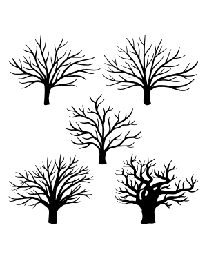 Winter Oak Tree Silhouette Clip Art