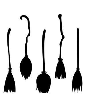 Witch Broom Silhouette Clip Art