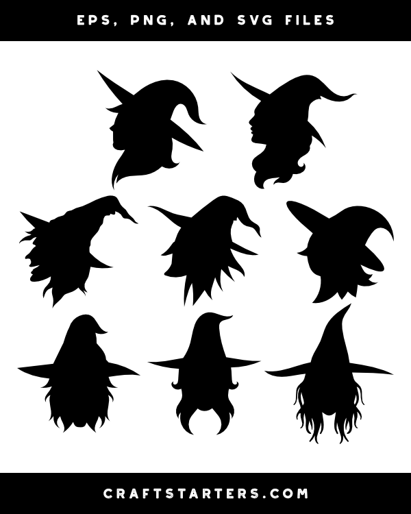 Witch Face Silhouette Clip Art