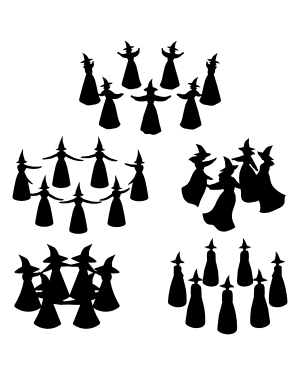 Witches Circle Silhouette Clip Art