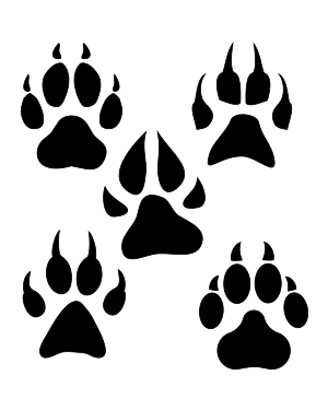 Wolf Paw Print Silhouette Clip Art