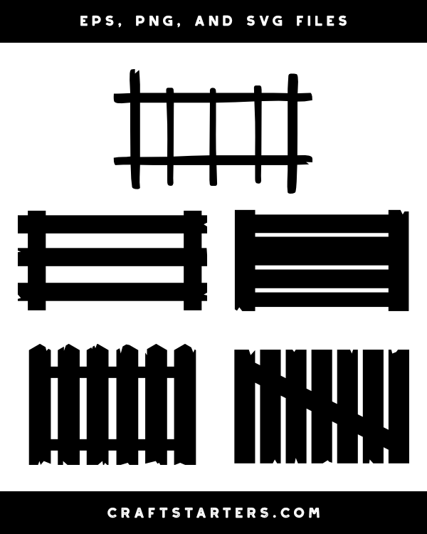 Wooden Fence Silhouette Clip Art