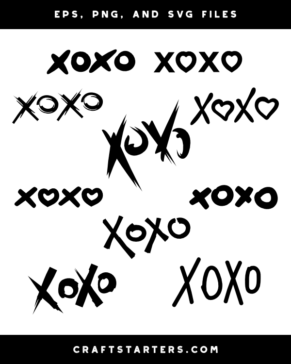 XOXO Silhouette Clip Art